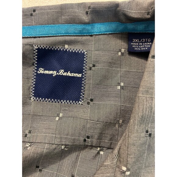 Tommy Bahama Mens Grey Short Sleeve Button-Up Shirt 65% Cotton 35% Silk 3XL - Picture 4 of 5